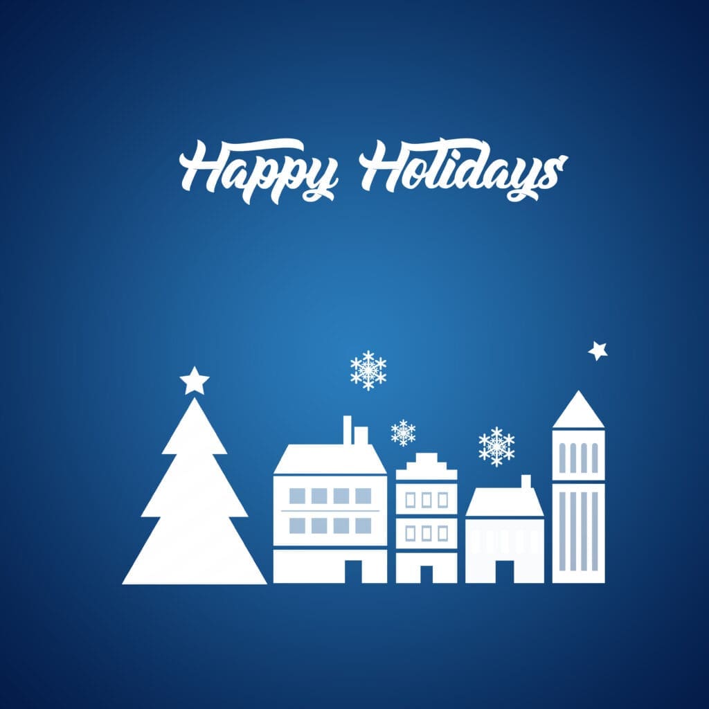 2019 Happy New Year greeting card design template layout on blue gradient background text happy Holidys.