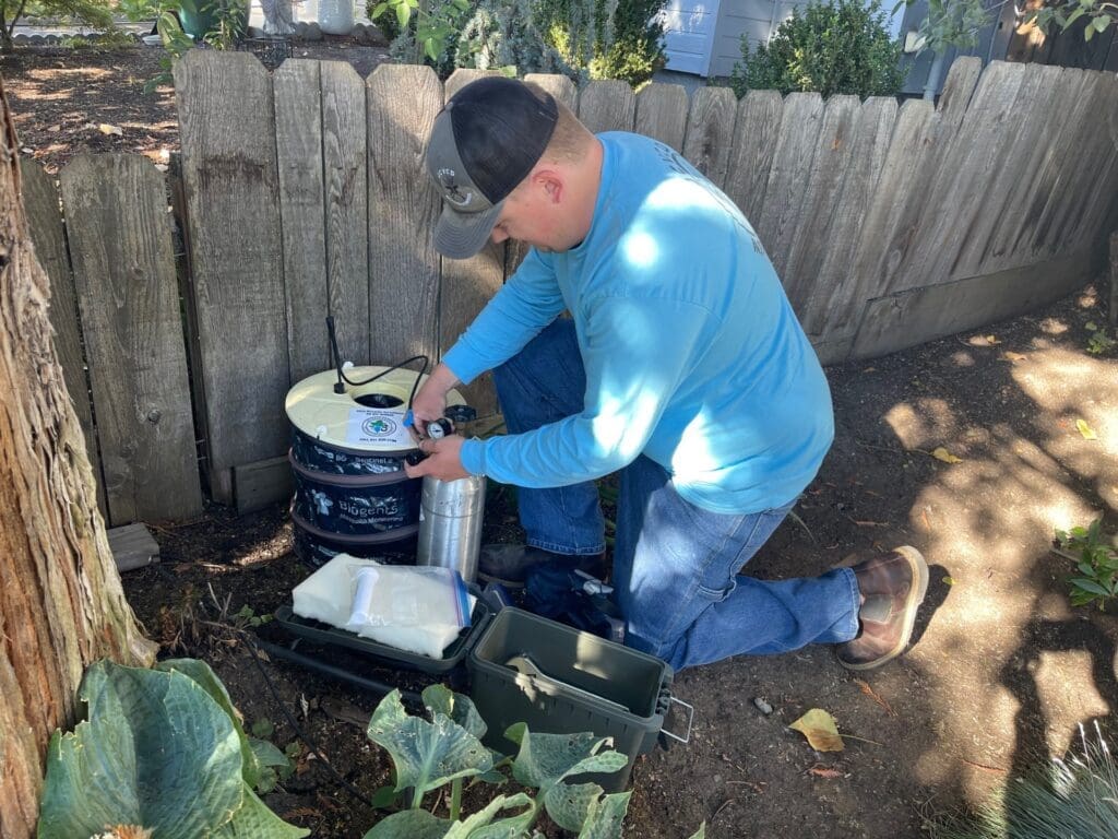 Joe setting Trap