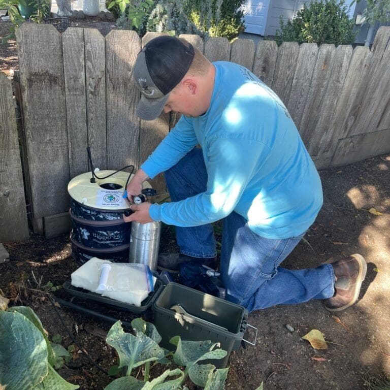 Joe setting Trap Joe setting Trap